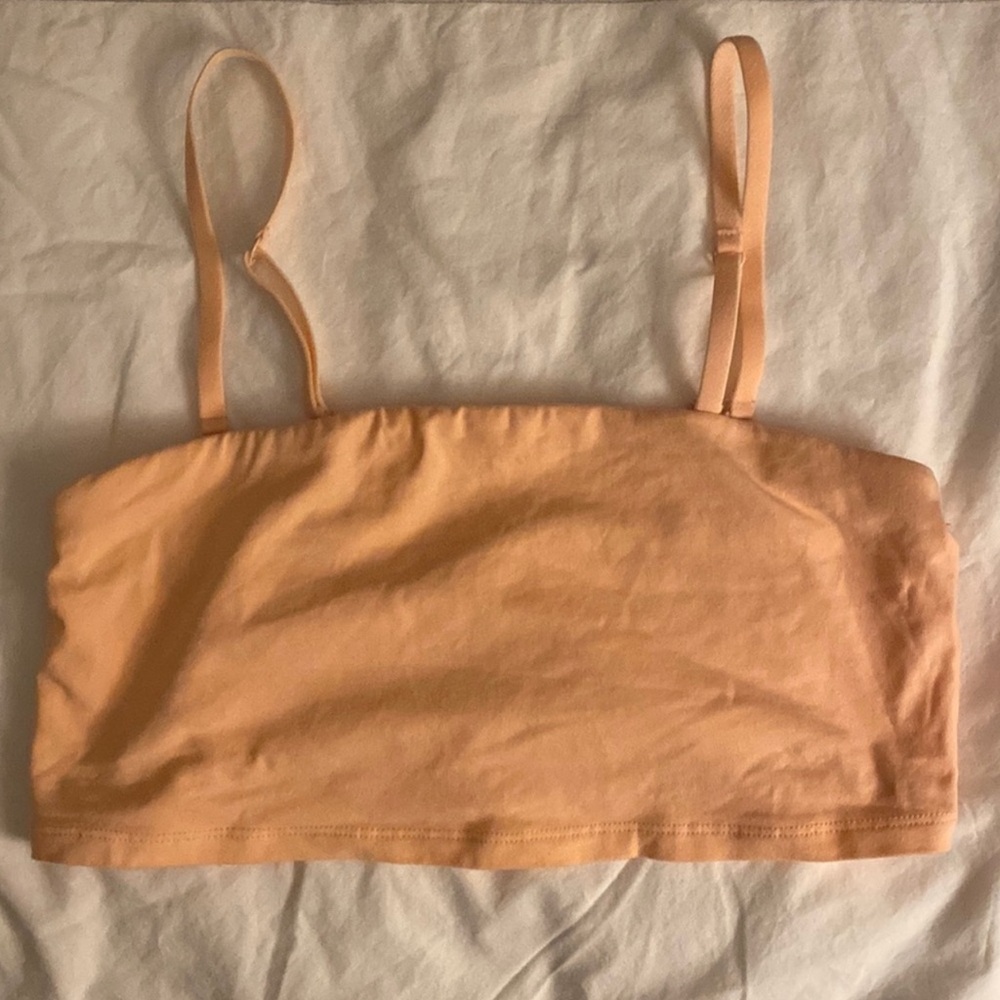 Pact organic Cotton NWOT peachy pink sports bralet size Medium